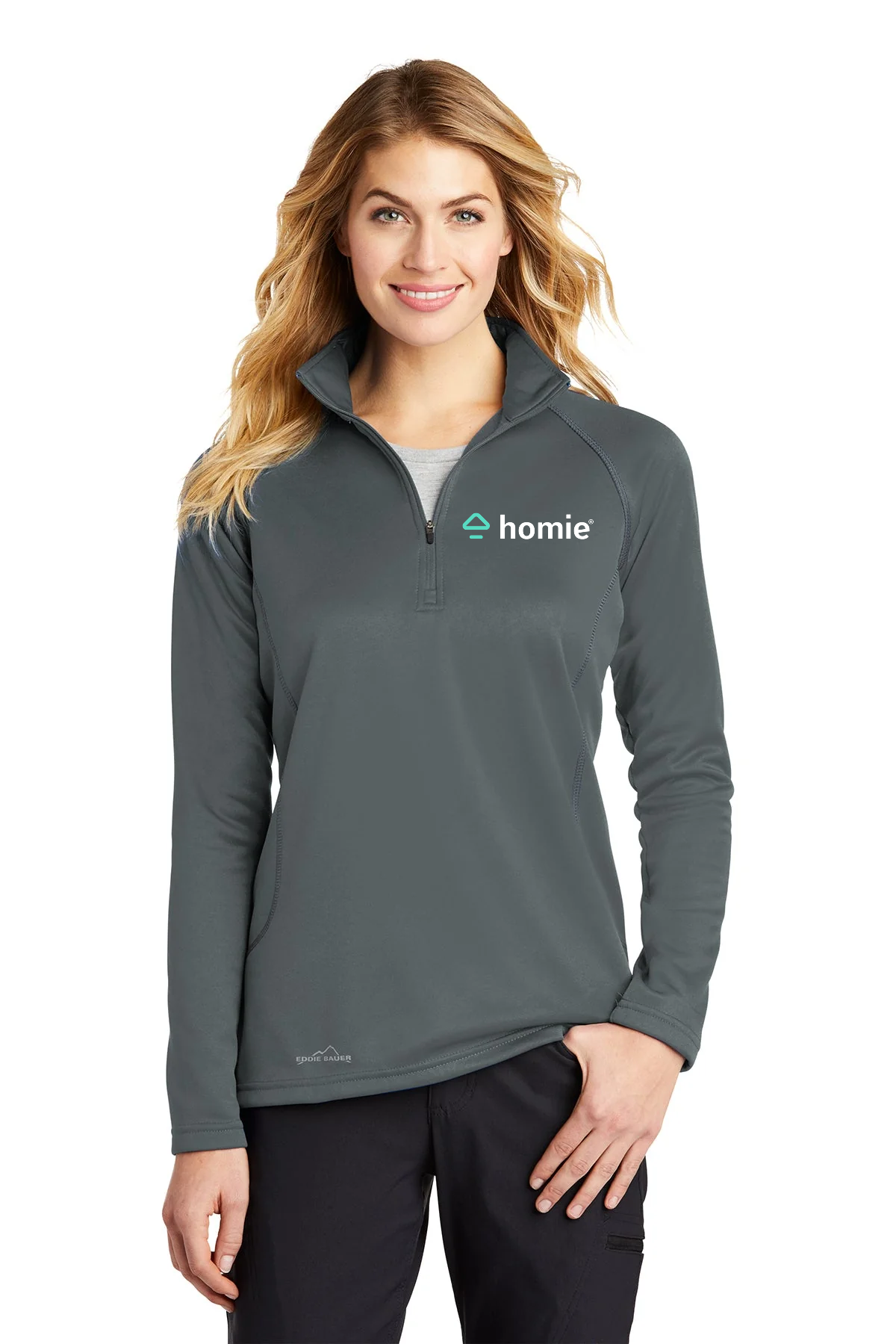 Eddie Bauer Ladies Custom Half-Zip Layer Fleece Jackets, Iron Gate [Homie Real estate]