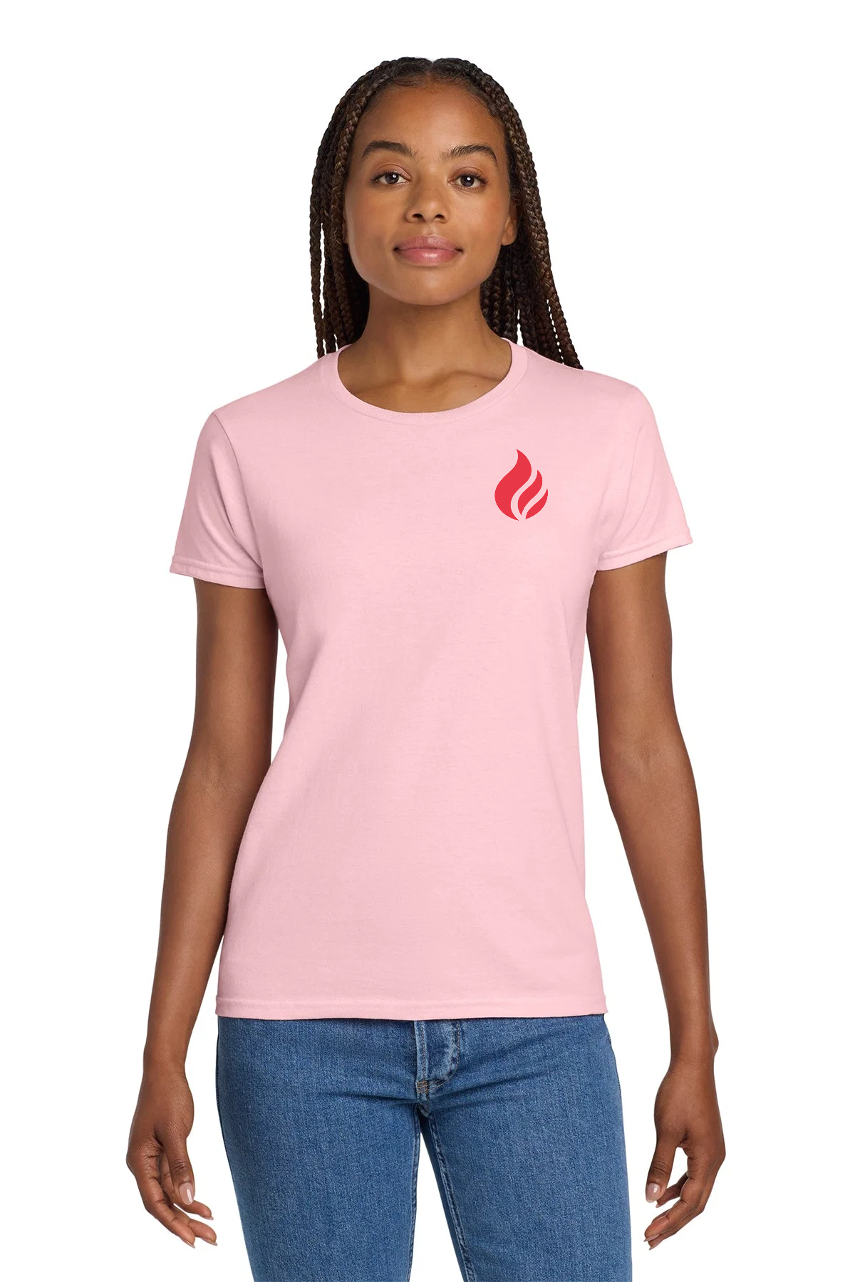 Gildan Ladies Ultra Cotton T Shirt Light Pink [Fire Solutions]