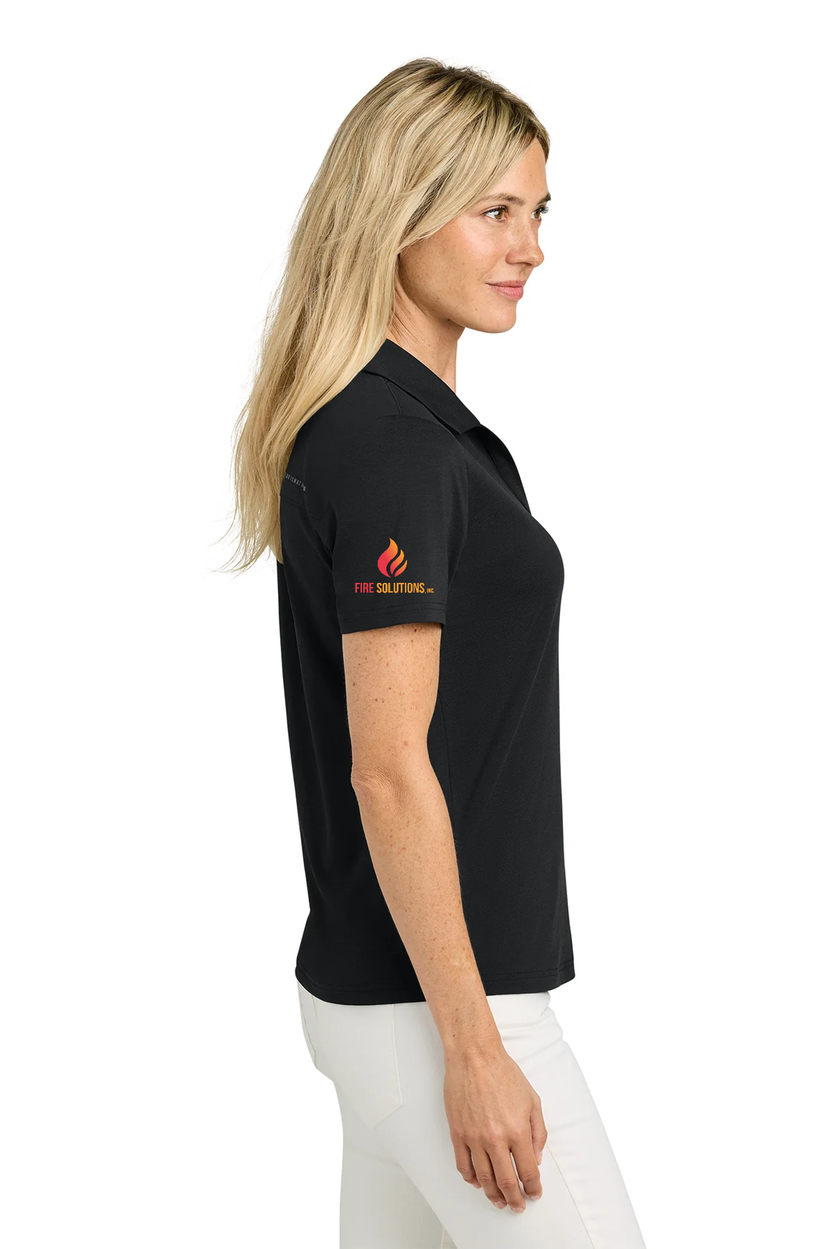TravisMathew Womens Onward Custom Polos, Black [Fire Solutions]