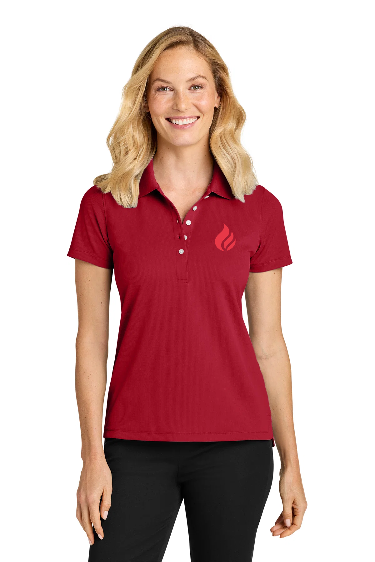 Port Authority Womens Dry Zone Stain-Release Grid Polo, Rich Red [Fire Solutions]