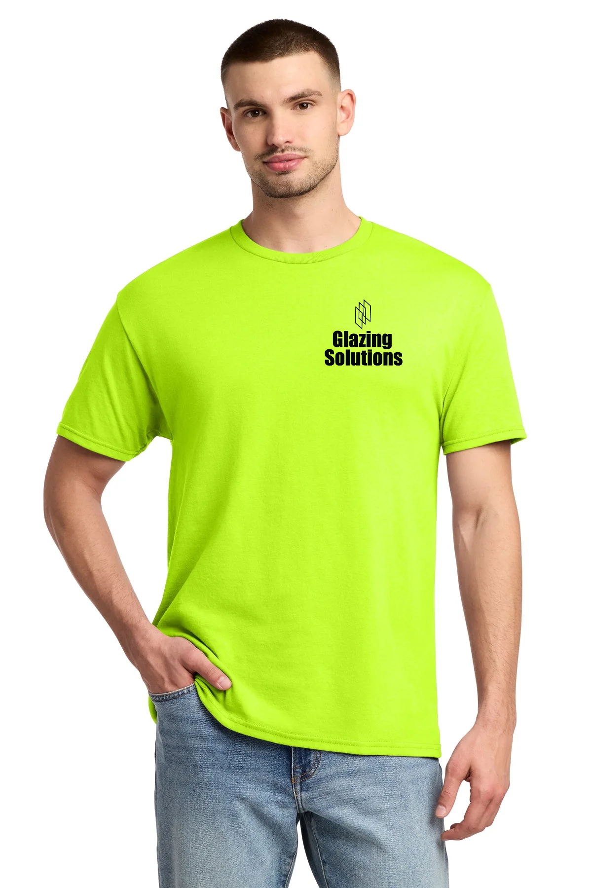 Jerzees Dri-Power Active 50/50 Cotton/Poly T-Shirt 29M Safety Green [Glazing Solutions]