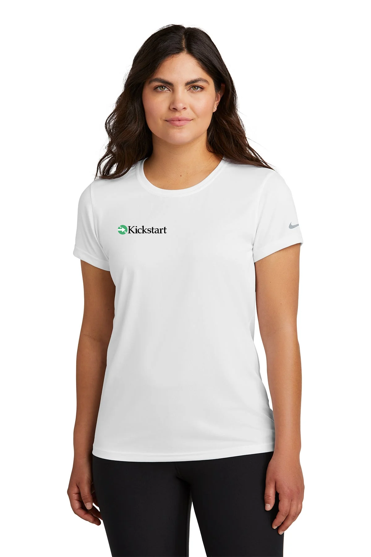 Nike Ladies Swoosh Sleeve rLegend Customized Tee's, White [Georgia Kickstart]