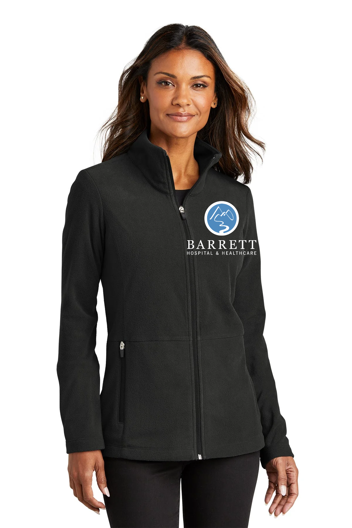 Port Authority Womens Accord Microfleece Custom Jackets, Black [Barrett Hospital and Healthcare]