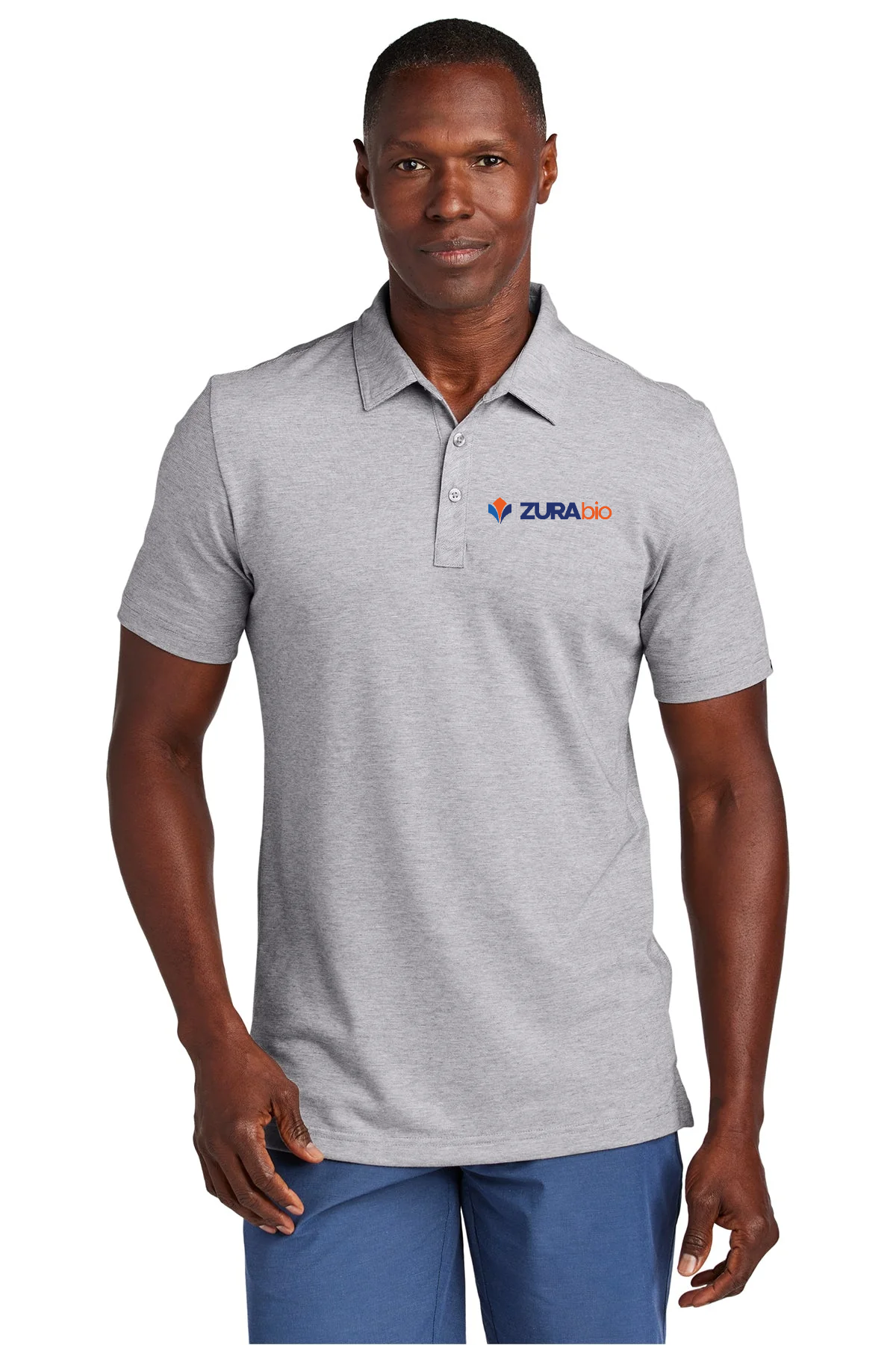 TravisMathew Sunnyvale Customized Polos, Light Grey Heather [Zura Bio]