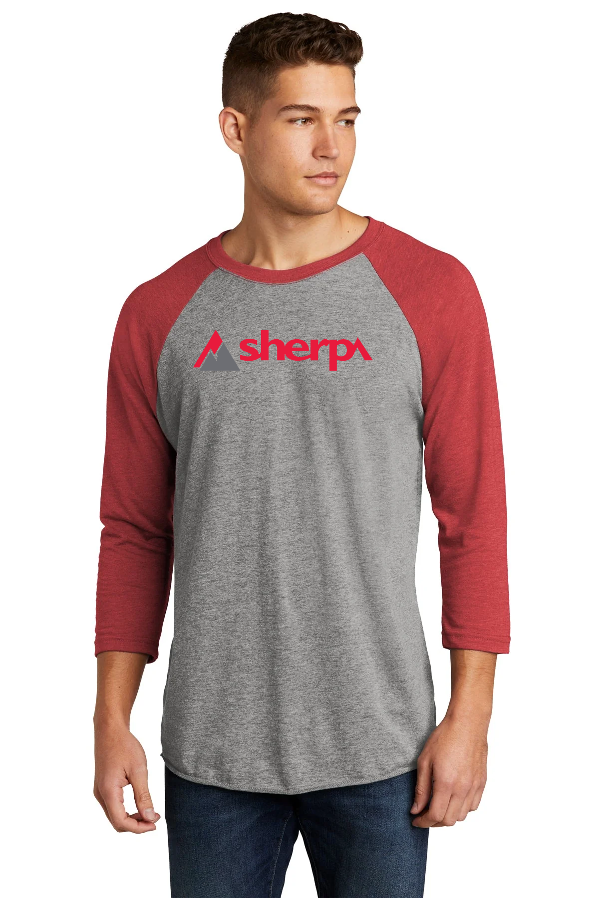 Next Level 3/4-Sleeve Custom Raglan Tee's, Vintage Red/ Pure Heather [Sherpa LLC]