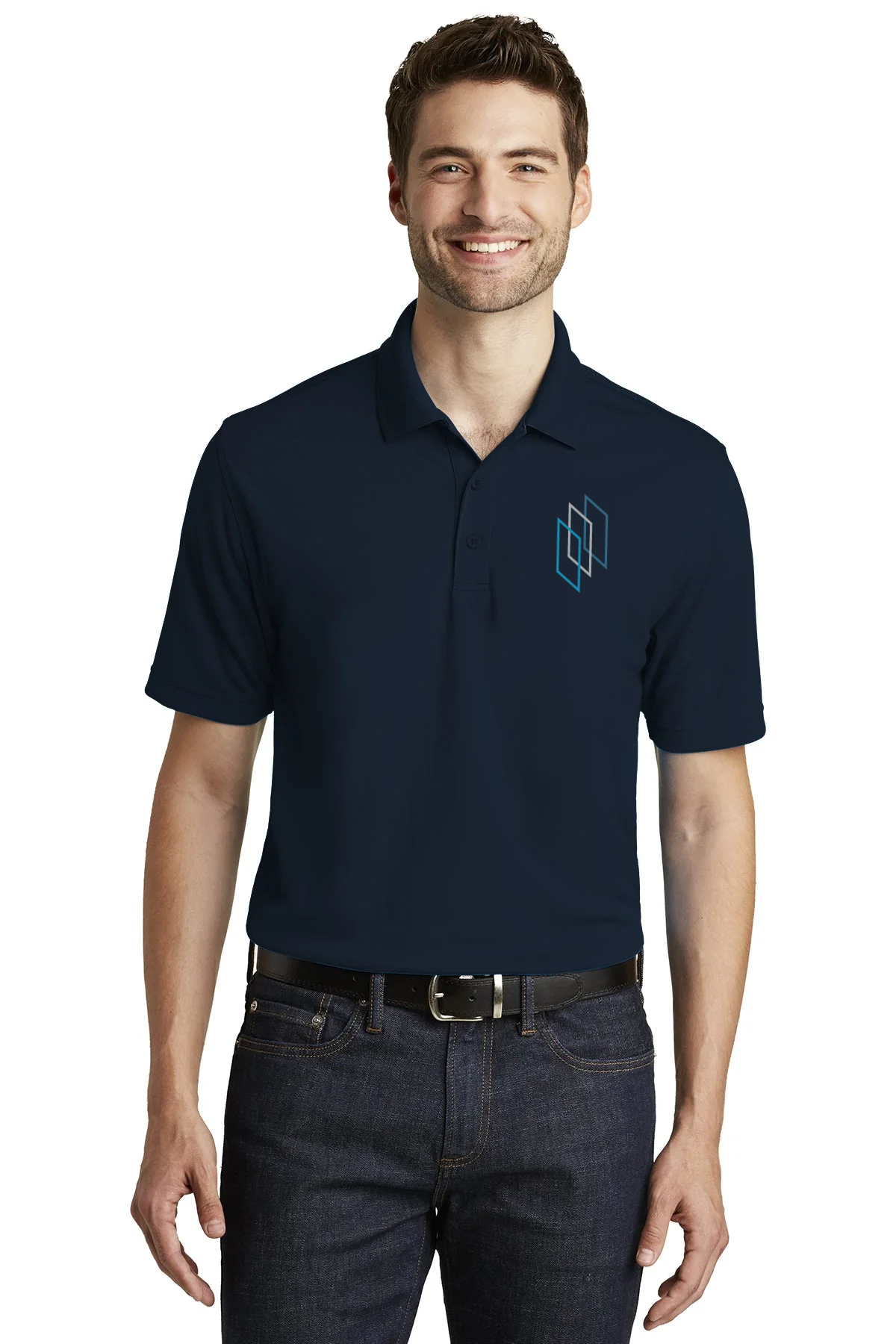Port Authority Dry Zone UV Micro-Mesh Custom Polos, River Blue Navy [Glazing Solutions]