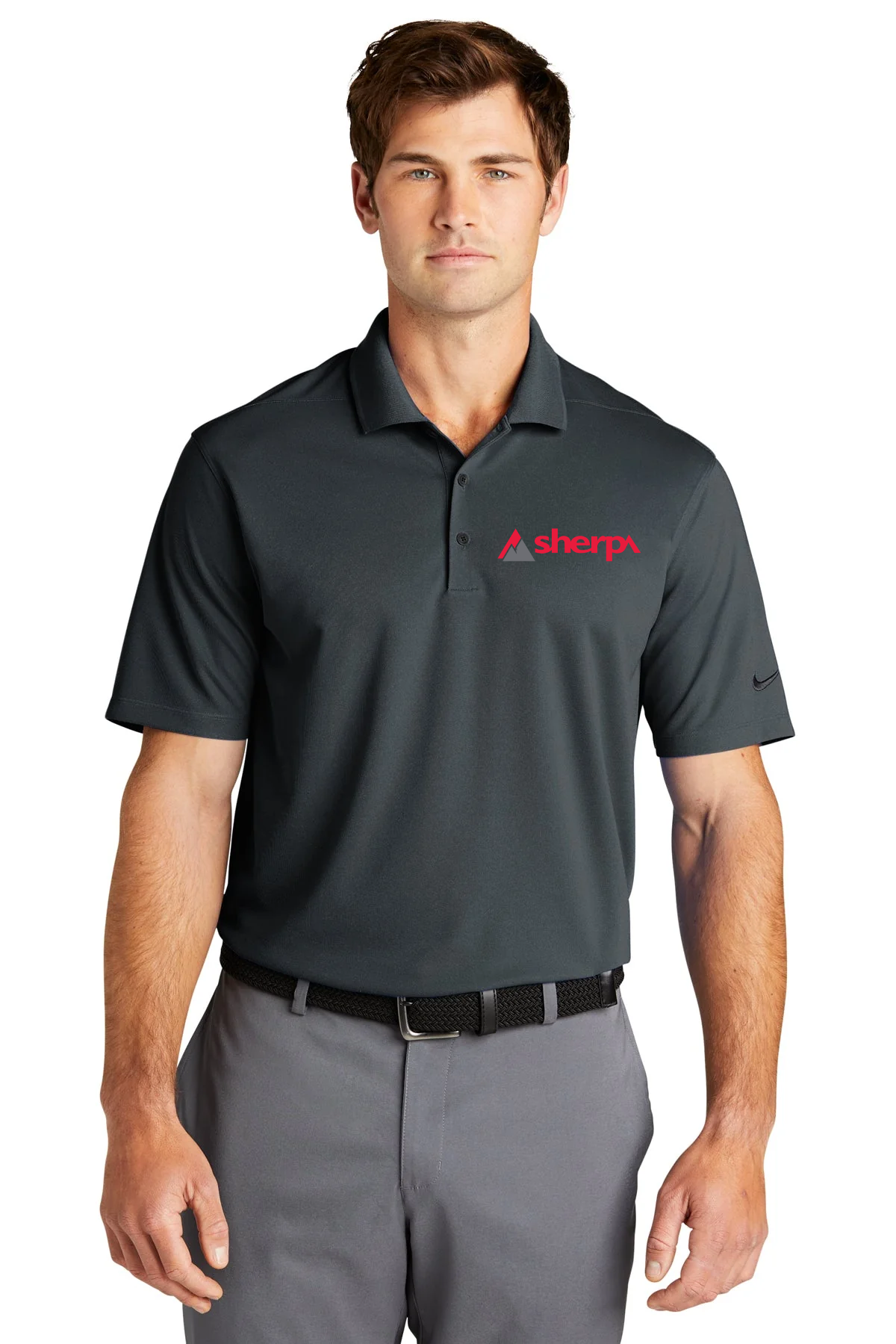 Nike Dri-FIT Micro Pique Customized Polos, Anthracite [Sherpa LLC]