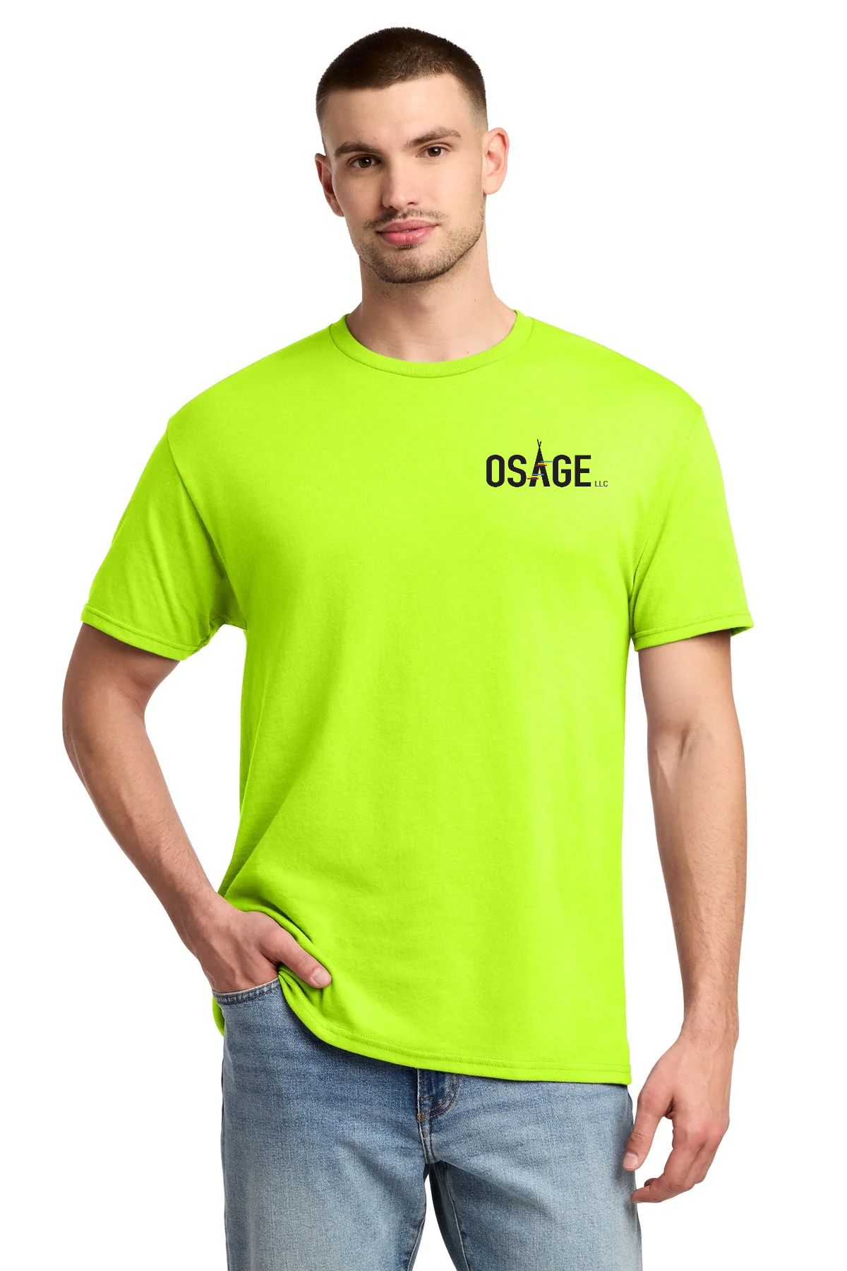 Jerzees Dri-Power Active 50/50 Cotton/Poly T-Shirt 29M Safety Green [Osage LLC]