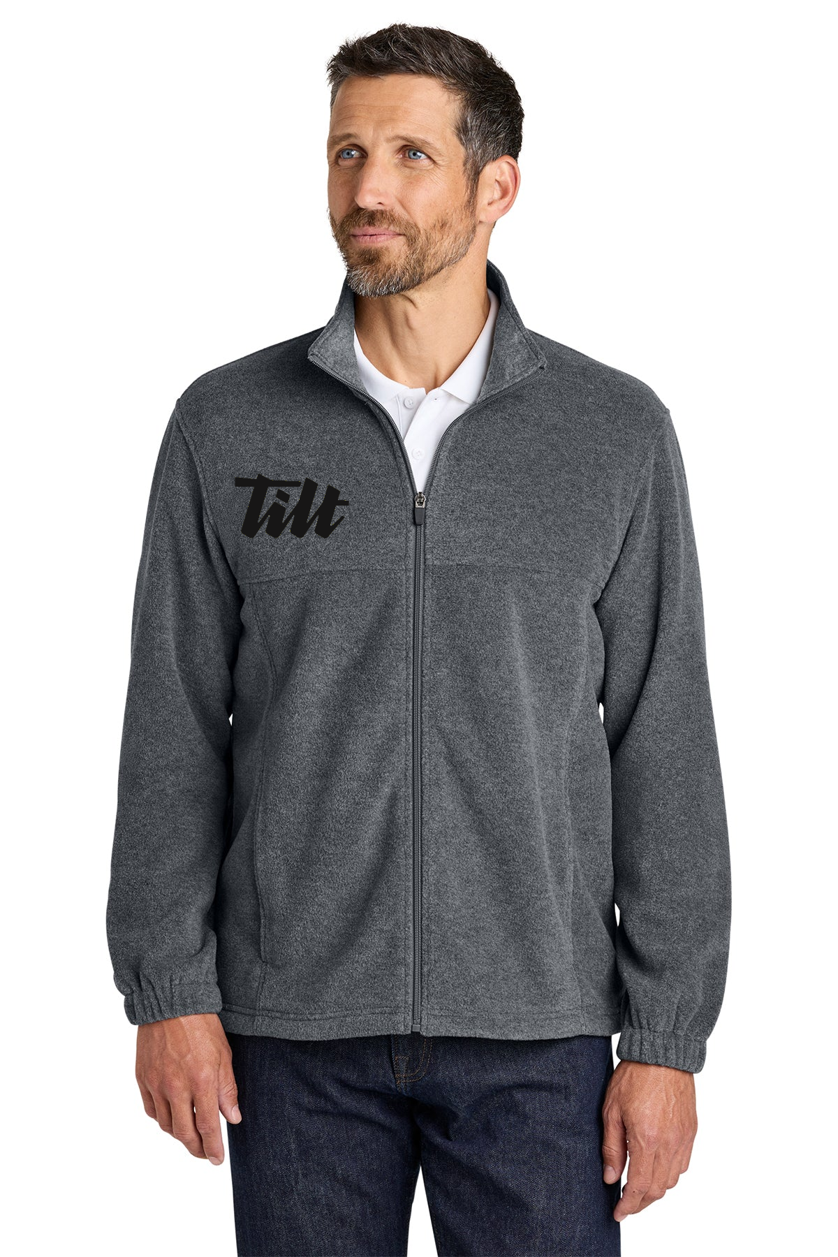 Port Authority Plush Fleece Full-Zip Jacket, Storm Grey Heather [TESTFAZIL3]