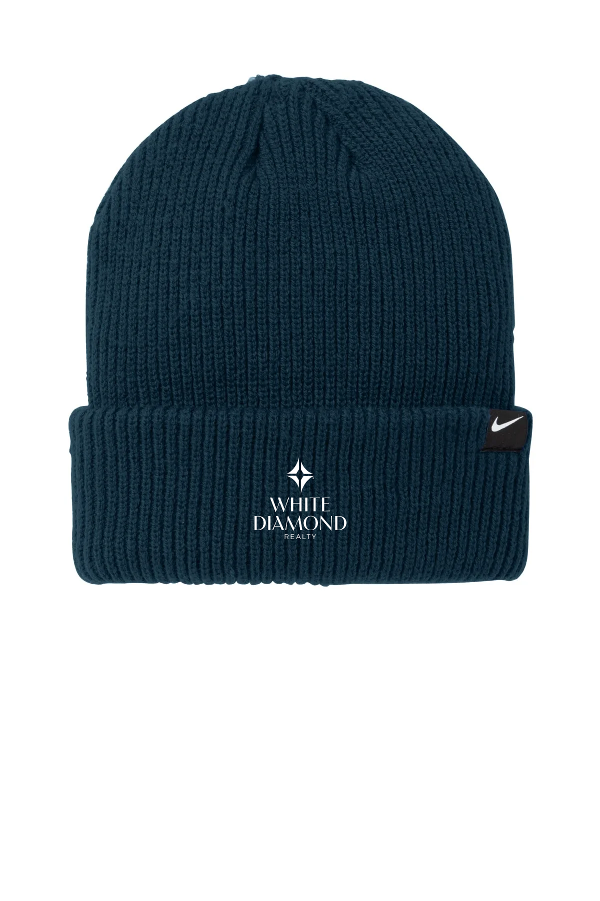 Nike Terra Branded Beanies, Midnight Navy [White Diamond Realty]