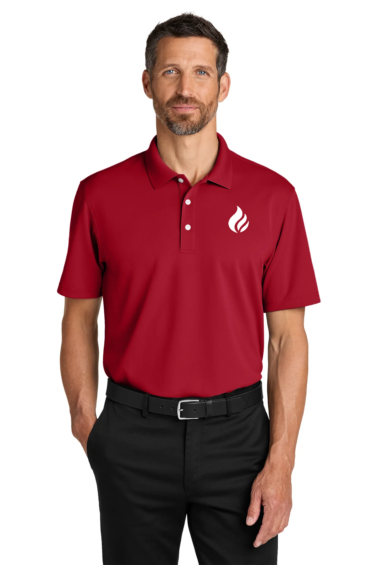 Port Authority Dry Zone Stain-Release Grid Polo, Rich Red [Fire Solutions]