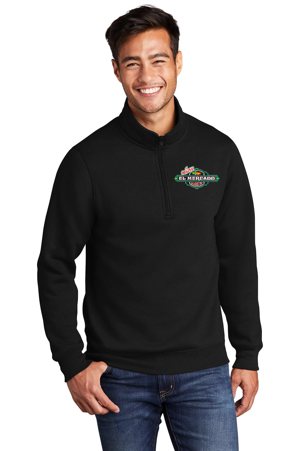Port & Company Core Fleece Custom Quarter Zips, Jet Black [El Mercado Market]