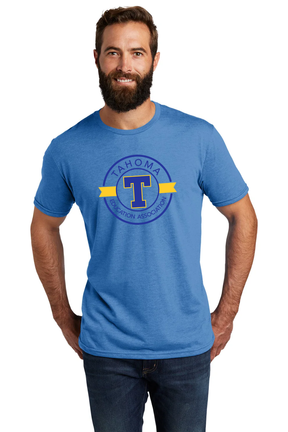 Allmade Unisex Tri-Blend Tee, Azure Blue [Tahoma Education Association]