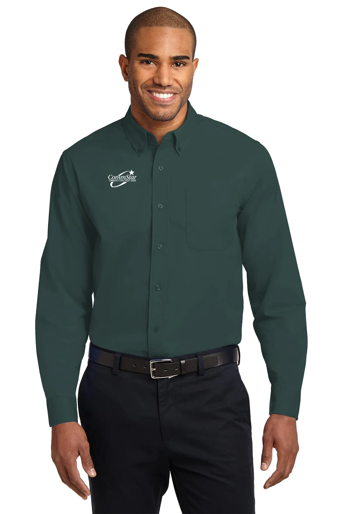 Port Authority Easy Care Shirt, Dark Green/Navy [CommStar Credit Union]