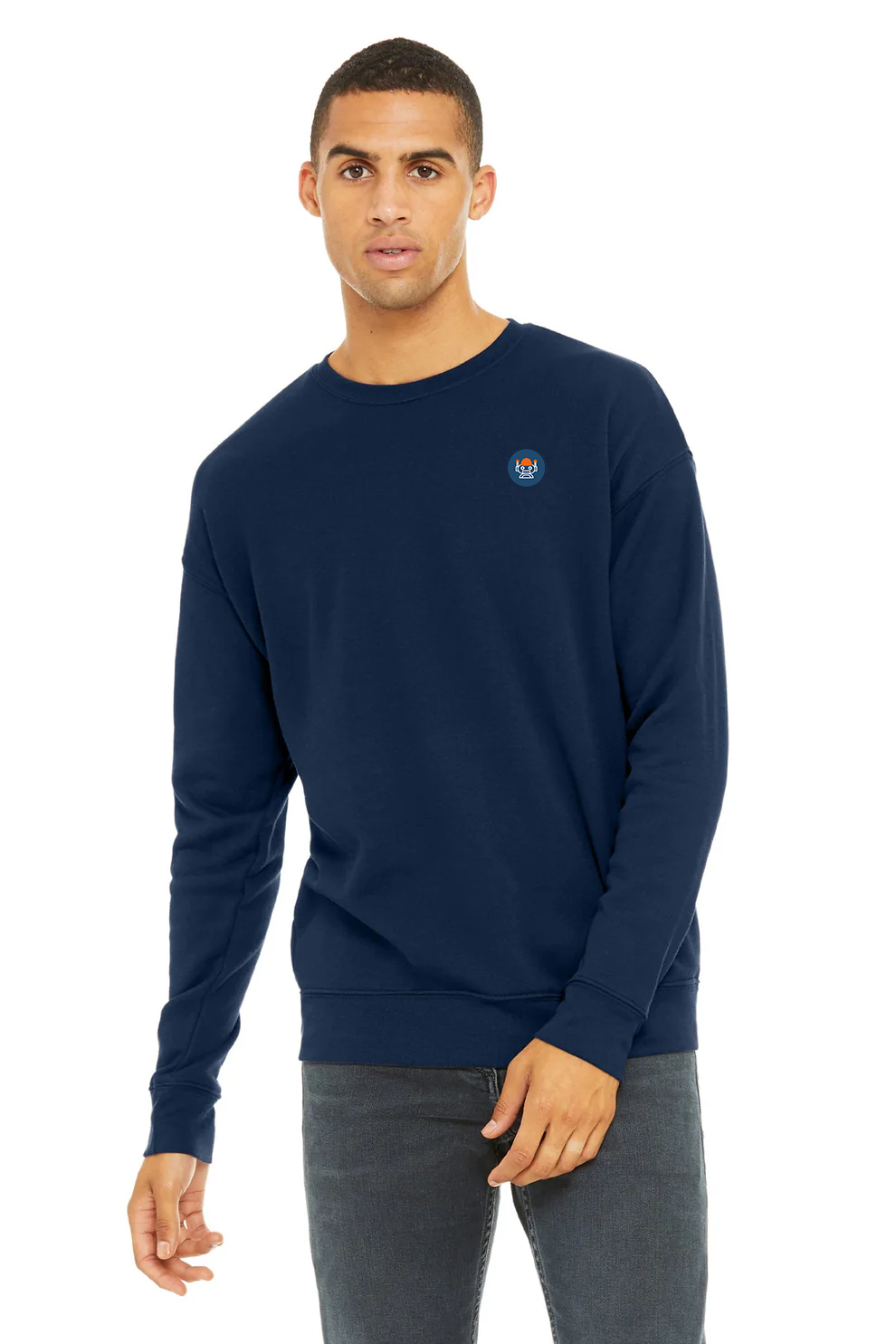 Bella Canvas Unisex Drop Shoulder Pullover, Navy - Embroidery  [Reynolds and Moore]