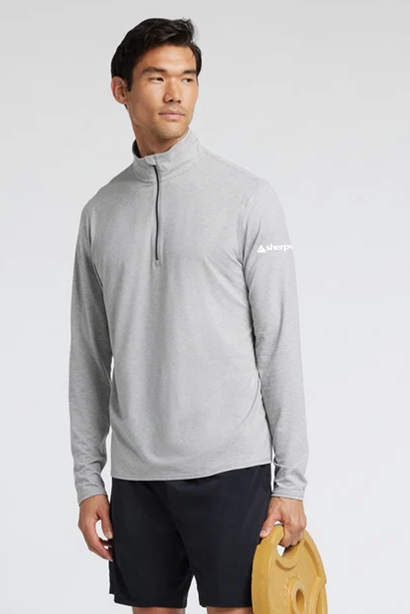 Vuori Men's 2.0 Ease Performance 1/2 Zip, Light Heather Grey [Sherpa LLC]