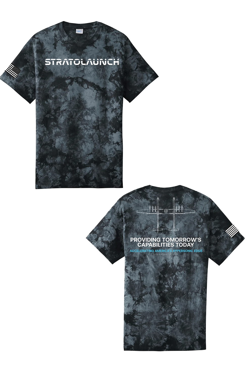 Port & Company Crystal Tie-Dye Tee, Black [Stratolaunch]