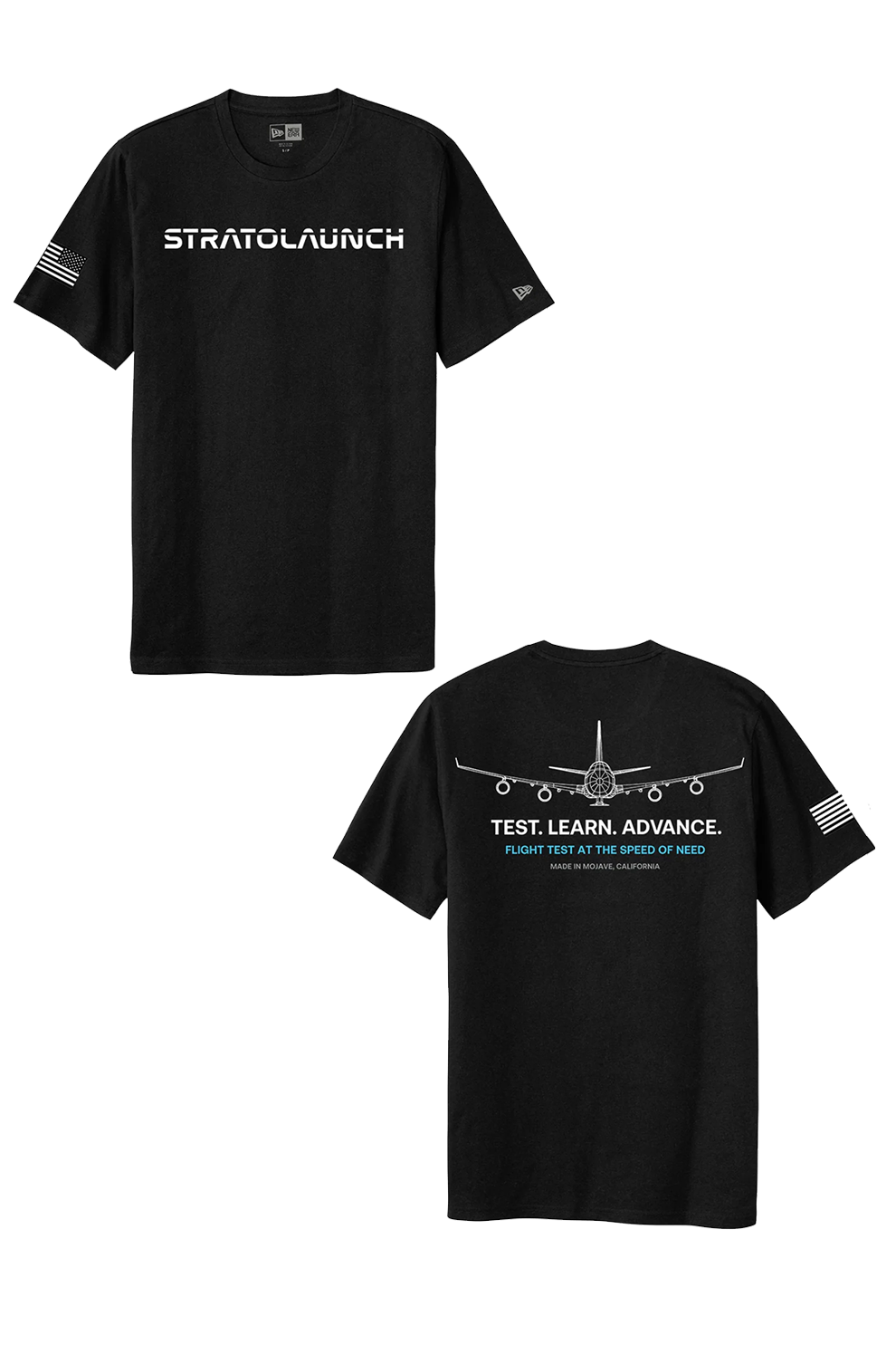 New Era Tri-Blend Printed Tee, Black Solid [Stratolaunch]