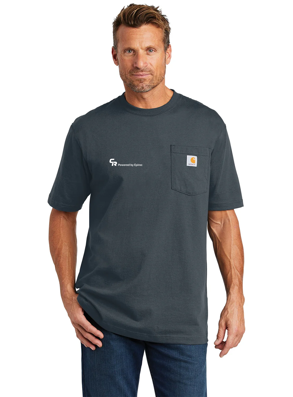 Carhartt Workwear Pocket T-Shirt, Bluestone [CR Powered by Epiroc Merch]