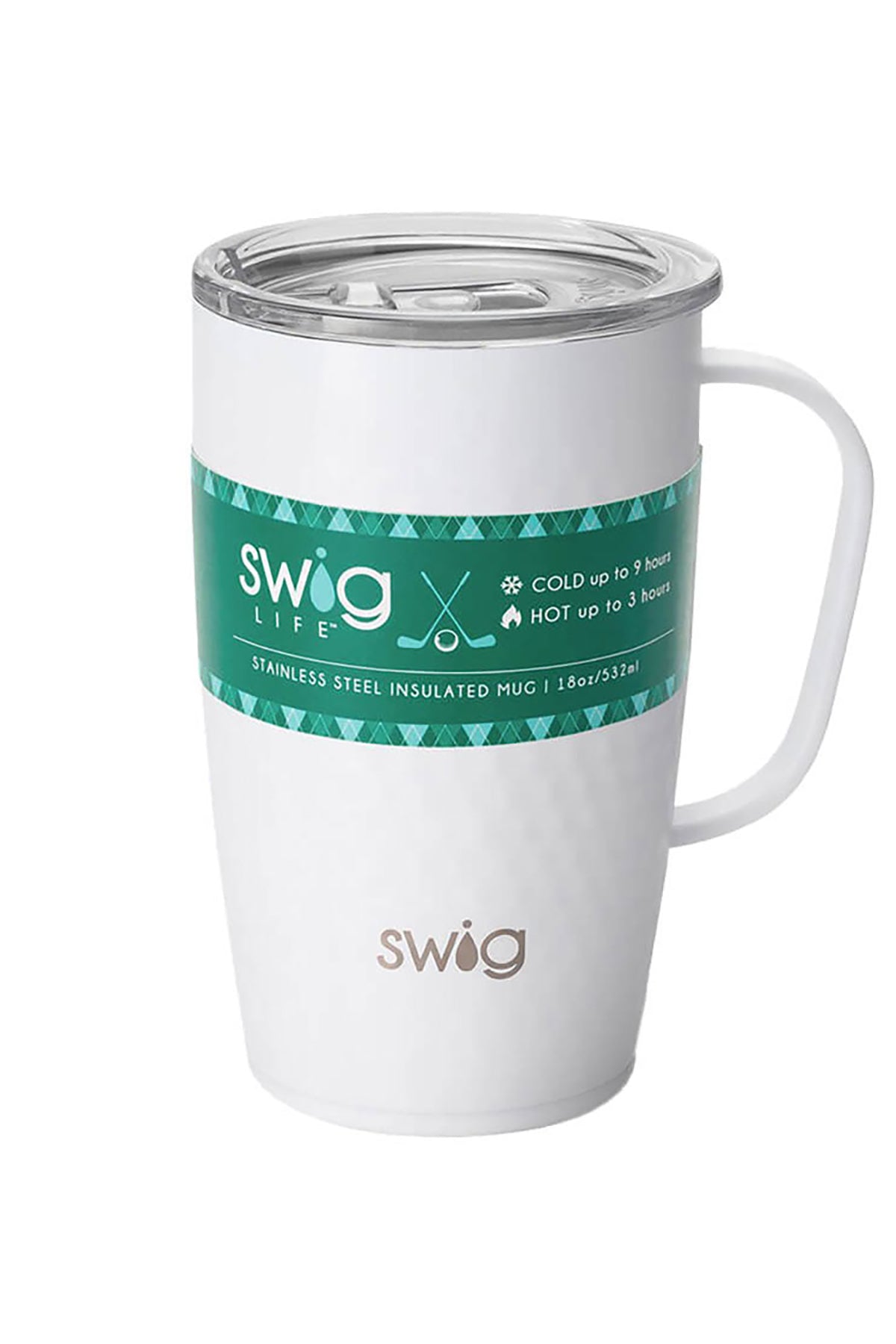 Swig 18 Oz Golf Partee Custom Travel Mugs, White