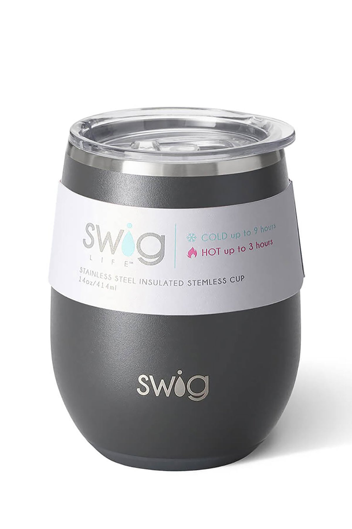 Swig 14 Oz Stemless Custom Wine Cups, Grey