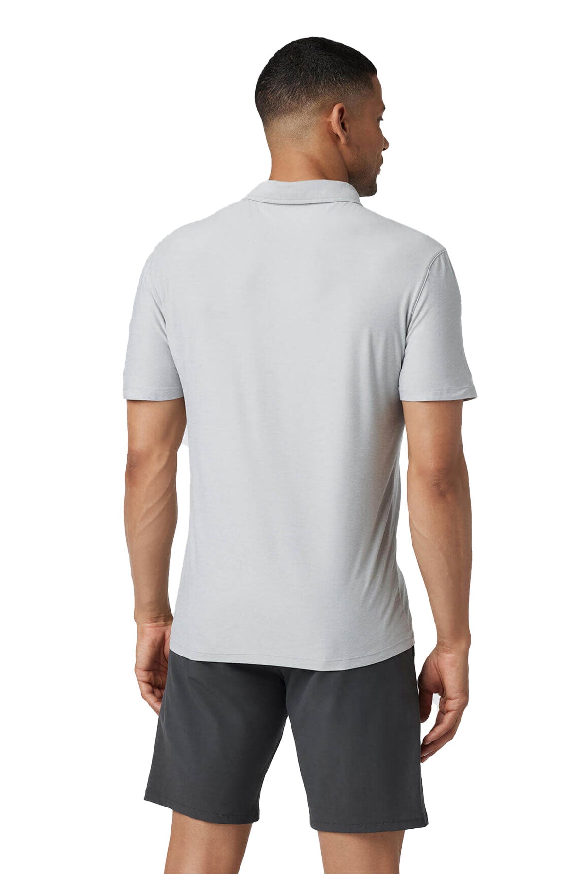 Vuori Men's Strato Tech Custom Polos, Platinum Heather [Fellowes Brands]