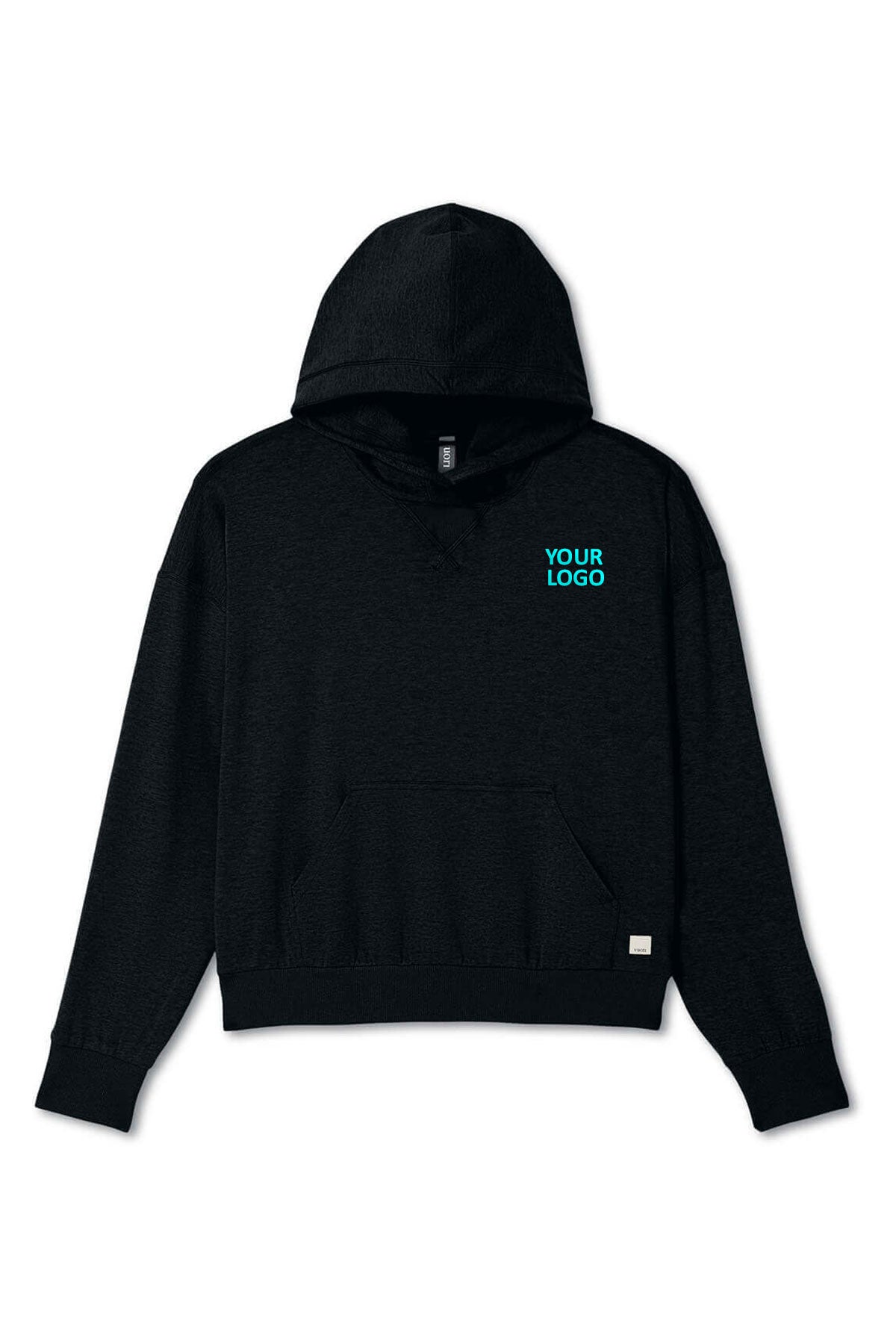 Vuori Women's Halo Modern Custom Pullover Hoodies, Black Heather [Hydra Host]