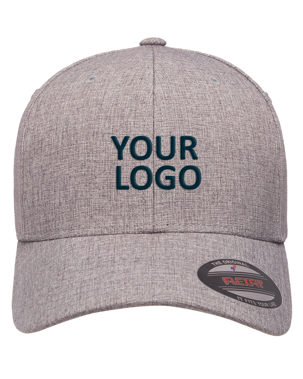 Flexfit Adult Heatherlight Branded Caps, Melange Grey [Testing Gql]