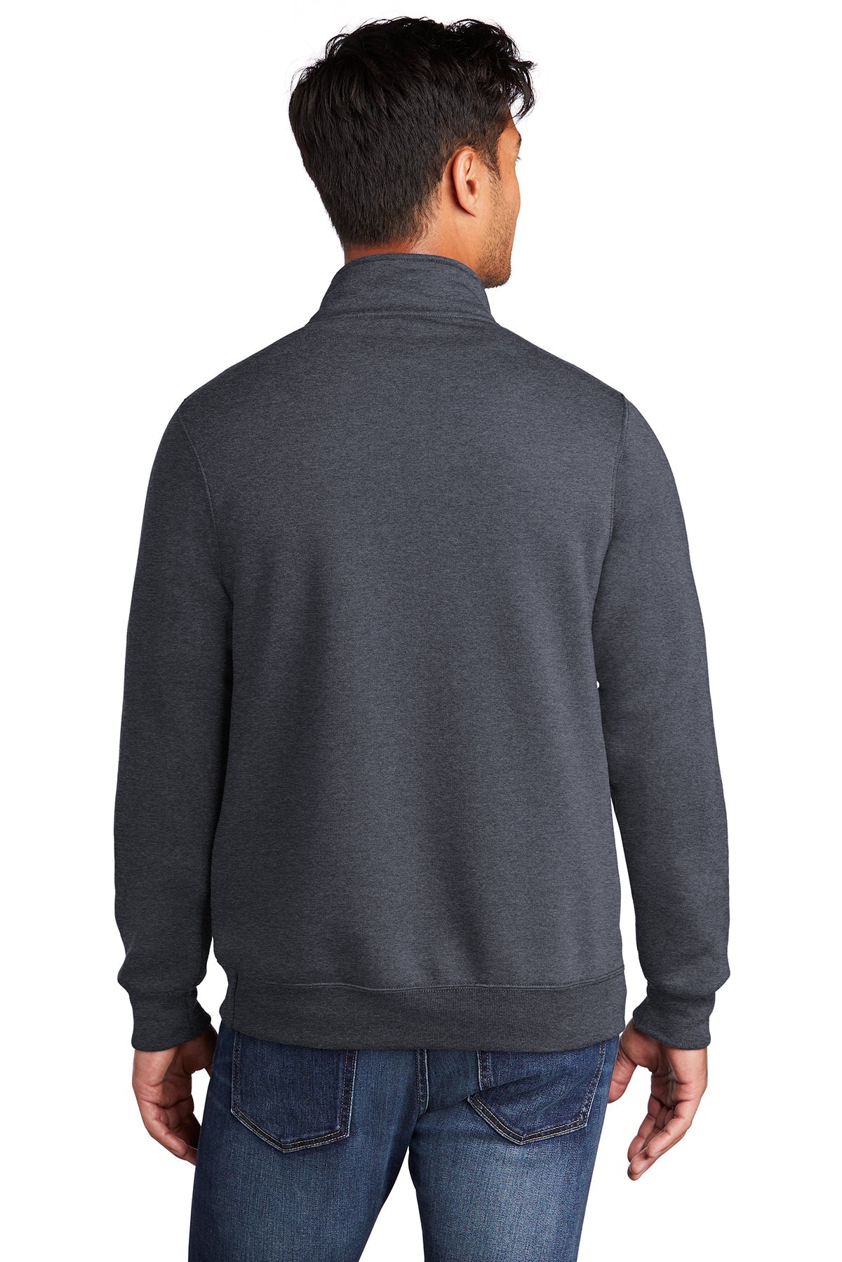 Port & Company Core Fleece 1/4-Zip Pullover Sweatshirt PC78Q Heather Navy