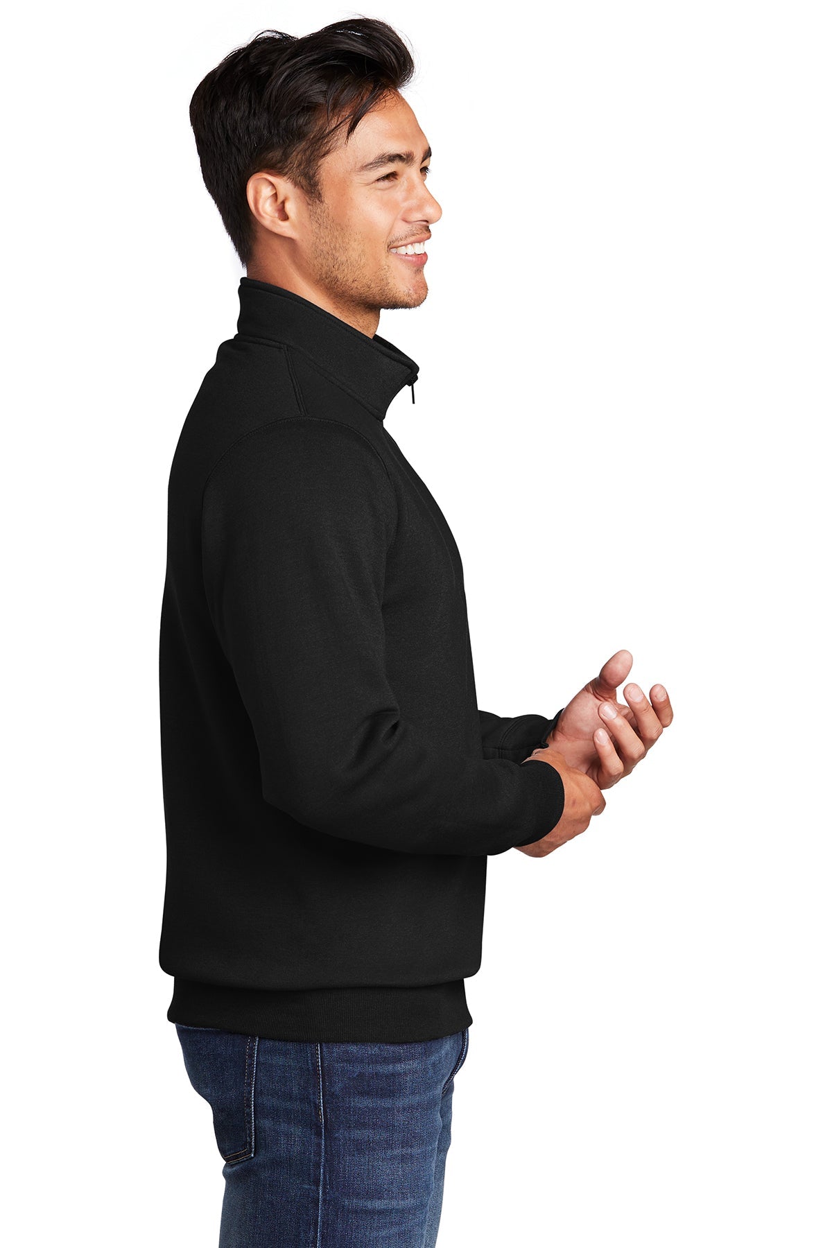 Port & Company Core Fleece 1/4-Zip Pullover Sweatshirt PC78Q Jet Black