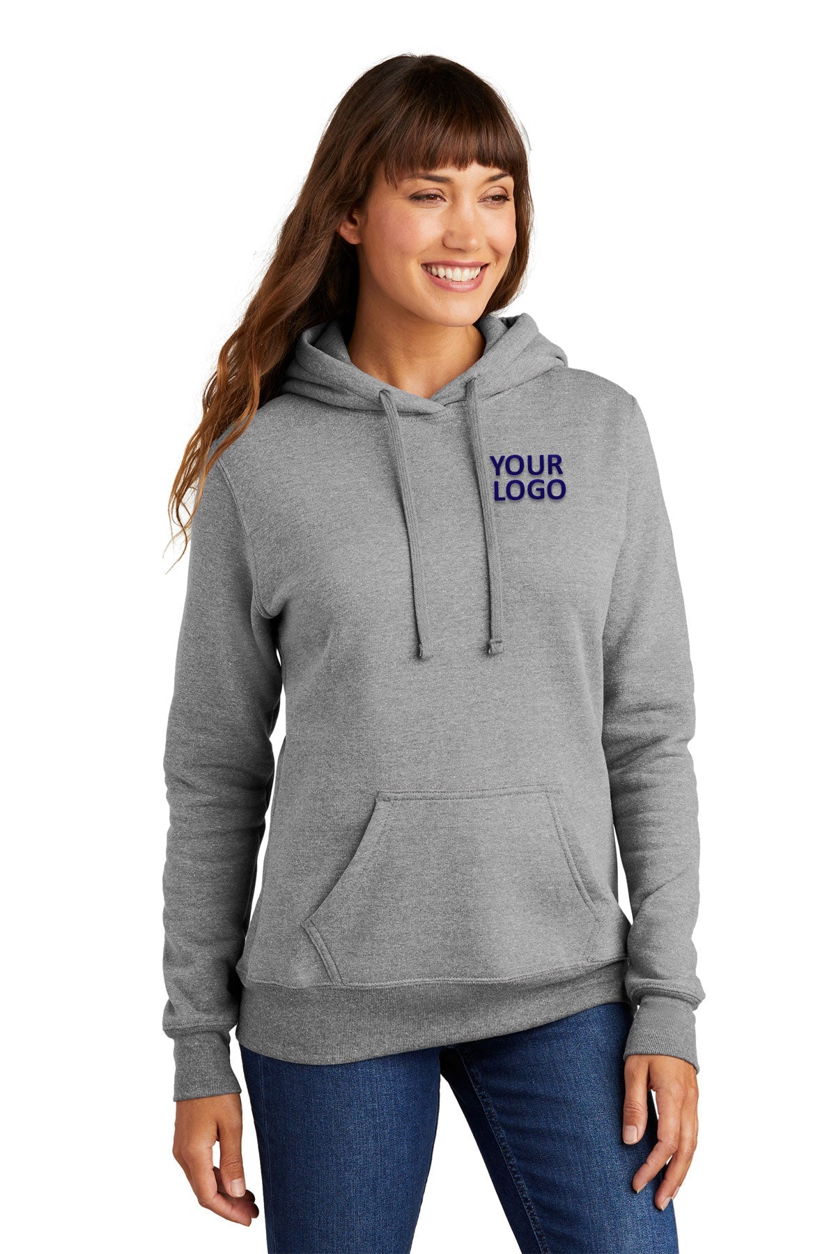 Port & Company Ladies Core Fleece Pullover Hooded Sweatshirt LPC78H Athletic Heather