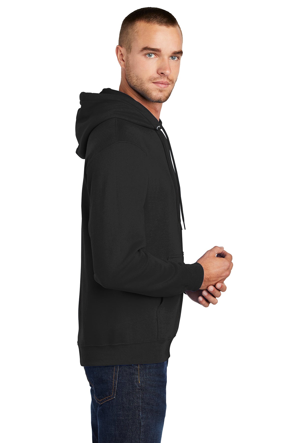 Port & Company Tall Core Fleece Pullover Hooded Sweatshirt PC78HT Jet Black