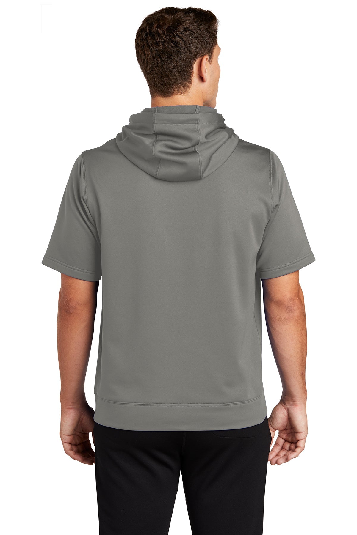 Sport-Tek Sport-Wick Fleece Short Sleeve Hooded Pullover ST251 Dark Smoke Grey