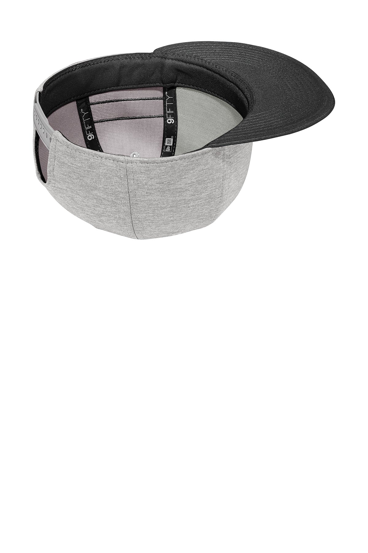 New Era Striped Flat Bill Snapback Custom Caps, Shadow Heather/ Black