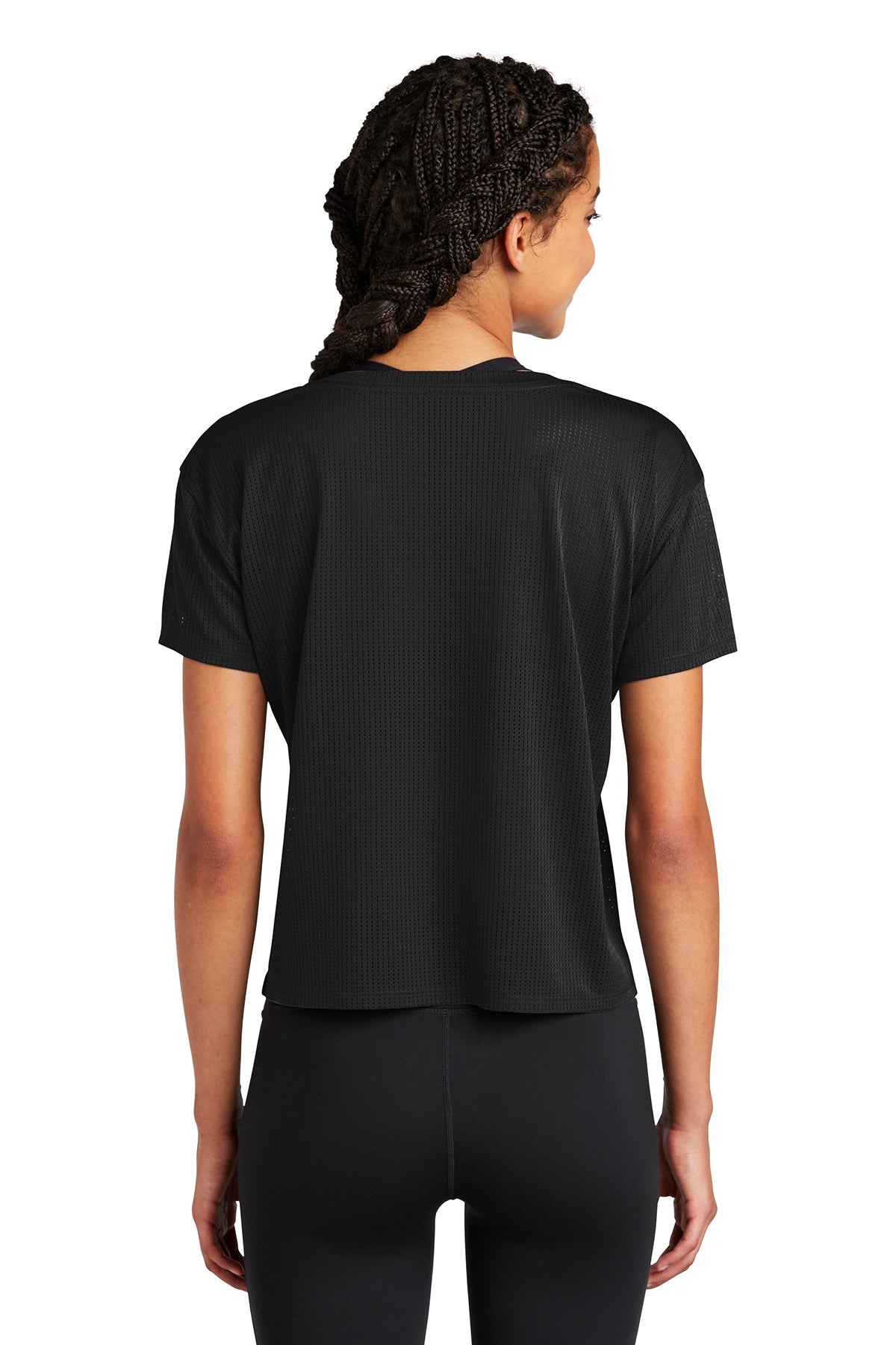 Sport-Tek Ladies PosiCharge Tri-Blend Wicking Draft Crop Tee LST411 Black