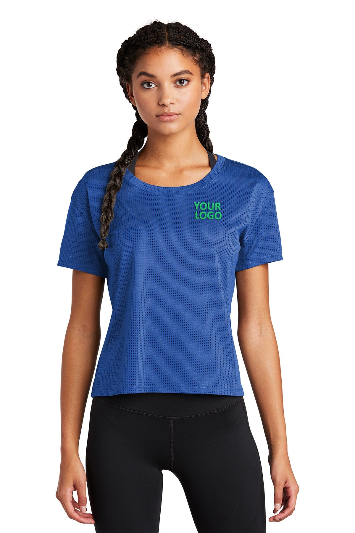 Sport-Tek Ladies PosiCharge Tri-Blend Wicking Draft Crop Tee LST411 True Royal