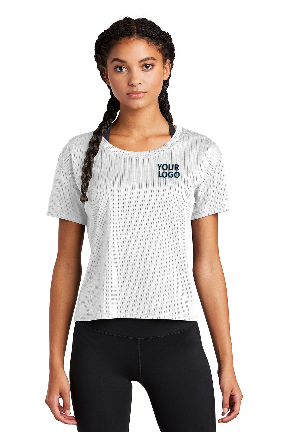 Sport-Tek Ladies PosiCharge Tri-Blend Wicking Draft Crop Tee LST411 White