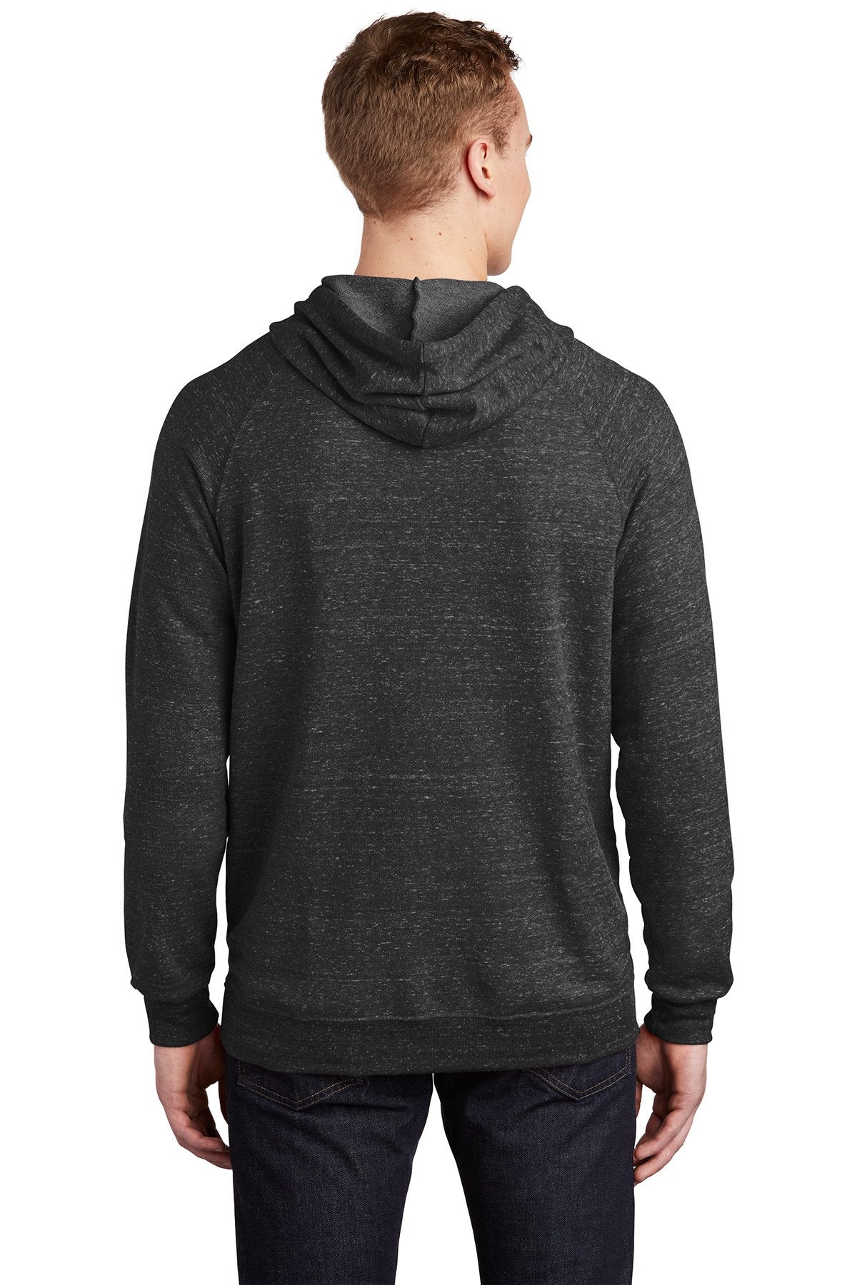 Jerzees Snow Heather French Terry Raglan Hoodie 90M Black Ink