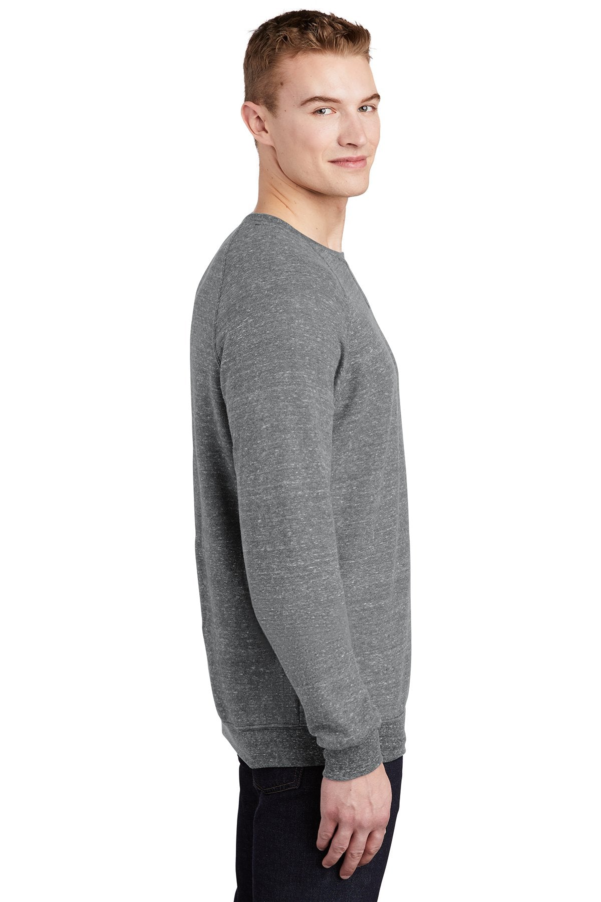 Jerzees Snow Heather French Terry Raglan Crew 91M Charcoal