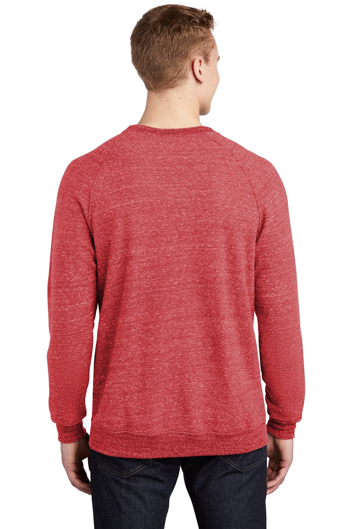 Jerzees Snow Heather French Terry Raglan Crew 91M Red