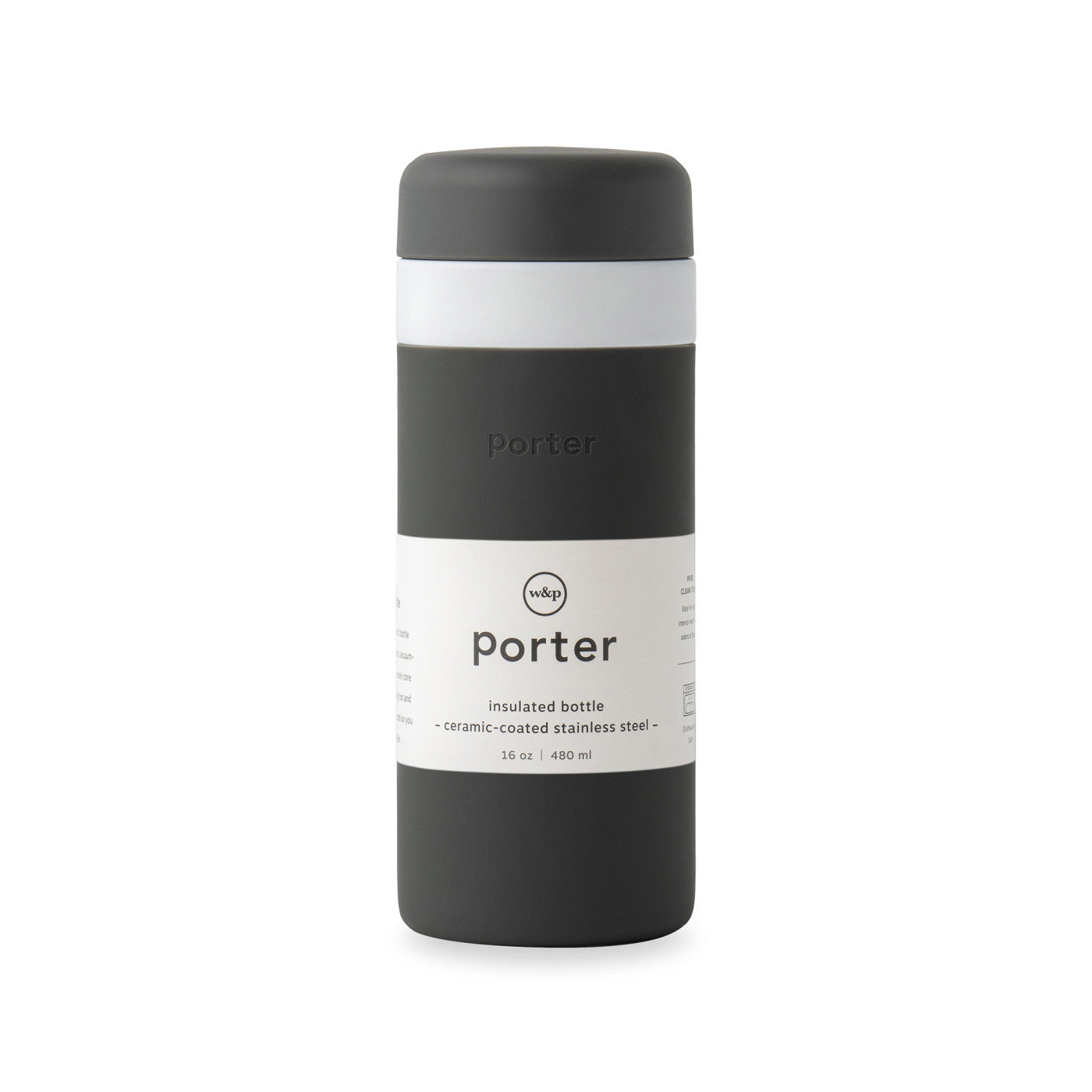 Custom W&P Porter Insulated Ceramic Bottle 16 Oz Charcoal 101370-088