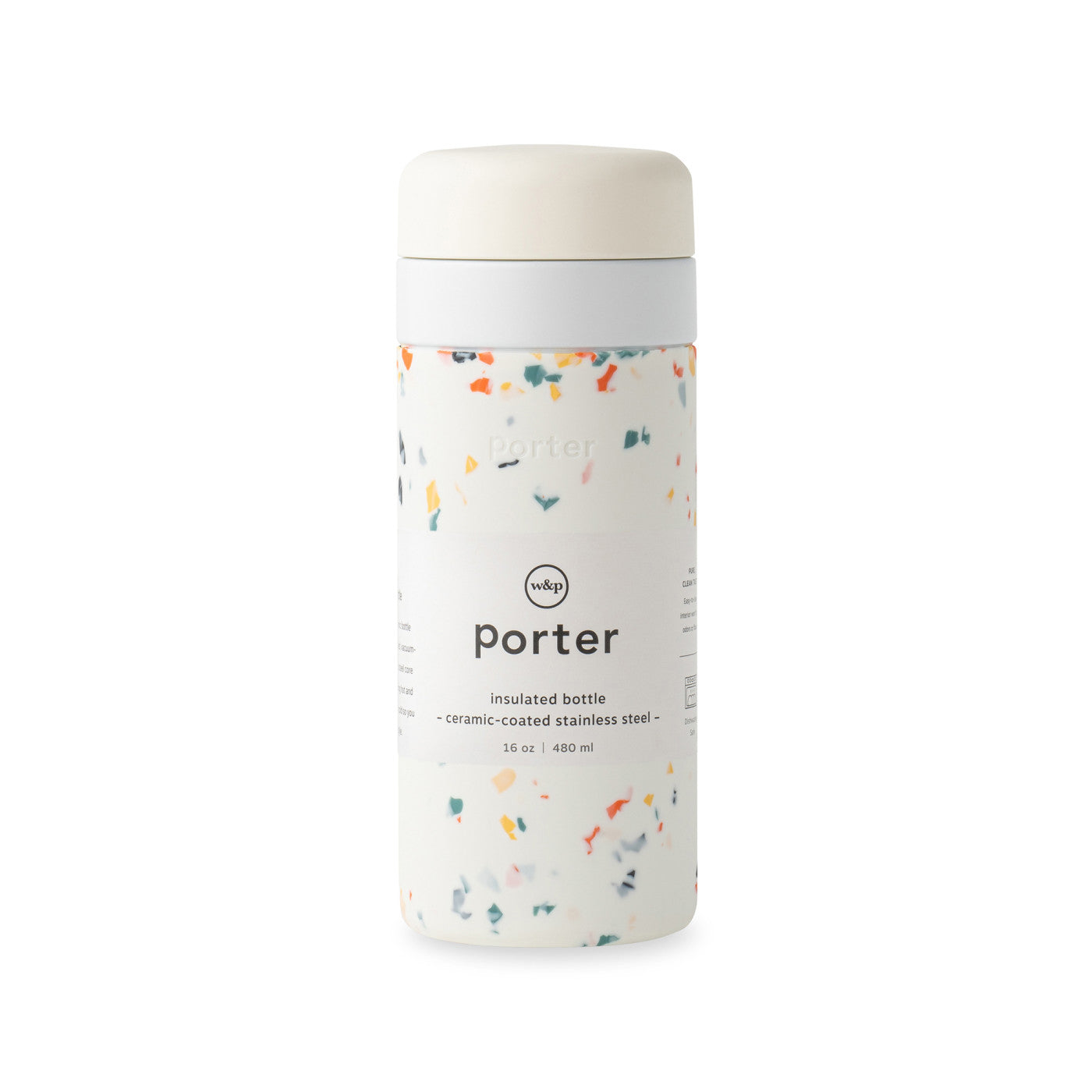 Custom W&P Porter Insulated Ceramic Bottle 16 Oz Cream Terrazzo 101370-160