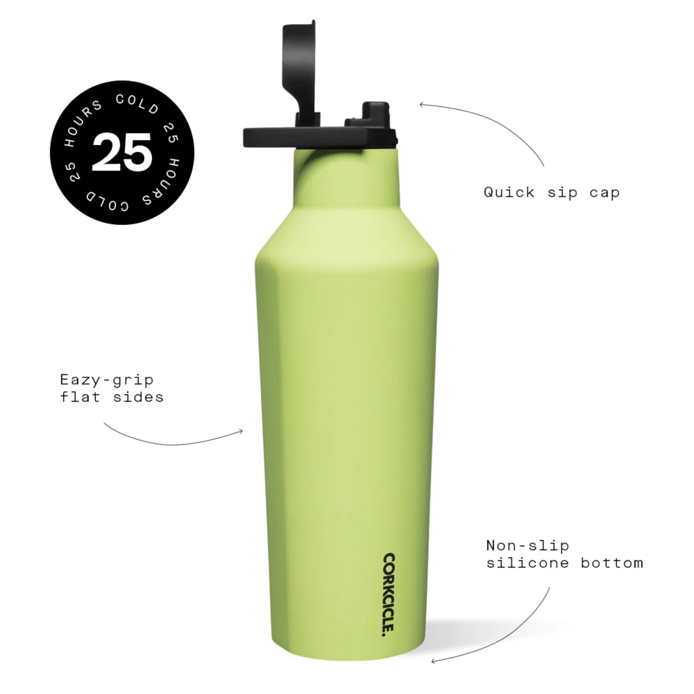 Corkcicle Customized Sport Canteenss Soft Touch 20 Oz , Citron