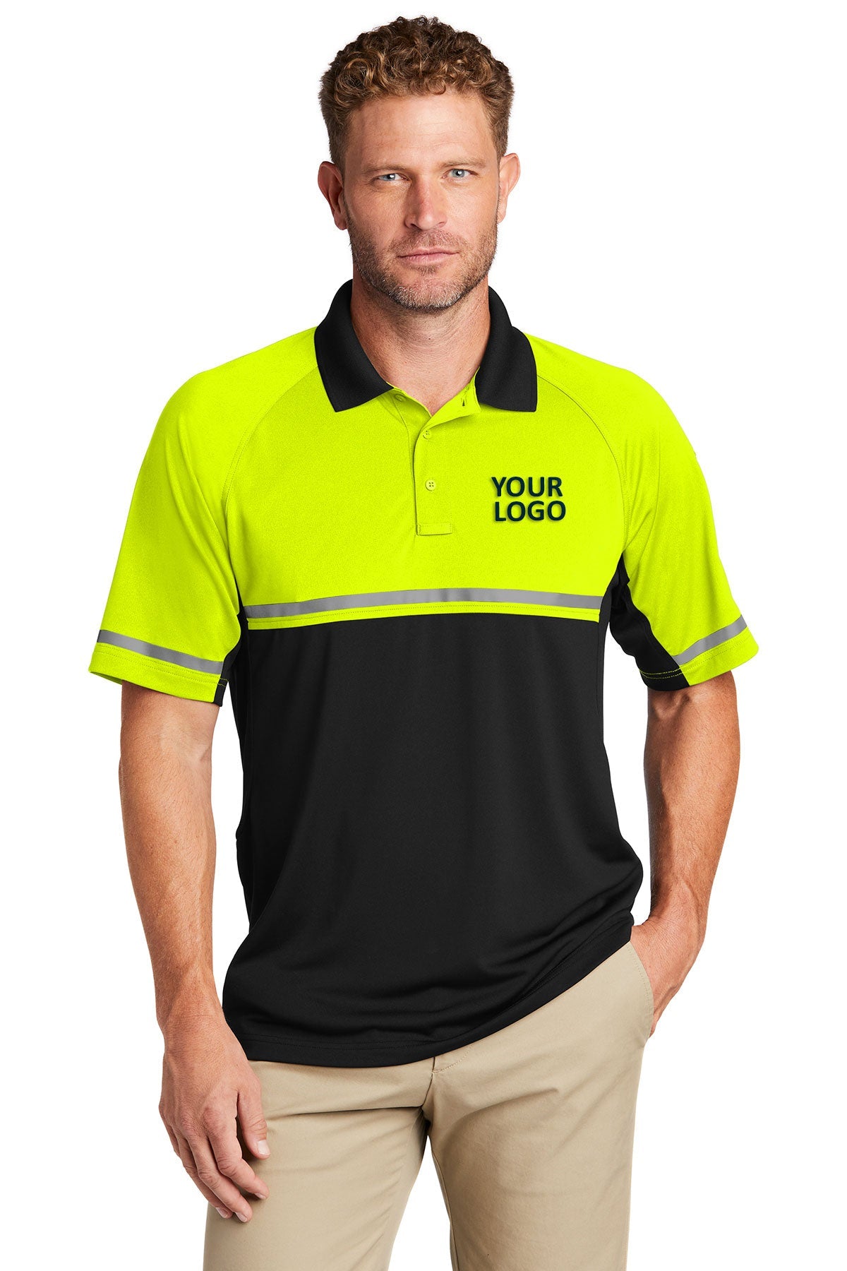 CornerStone Select Lightweight Snag-Proof Enhanced Visibility Polo CS423 Safety Yellow/ Black