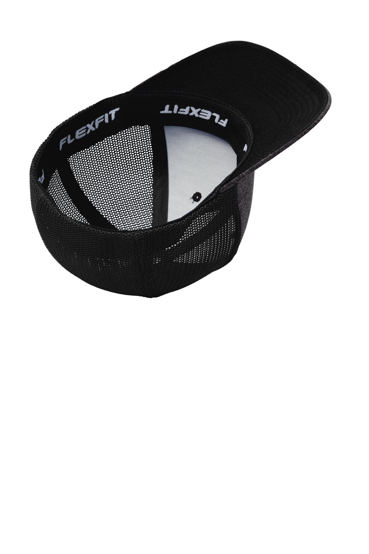 Port Authority Flexfit Melange Mesh Back Customized Trucker Caps, Black/ DarkCharcoal Heather