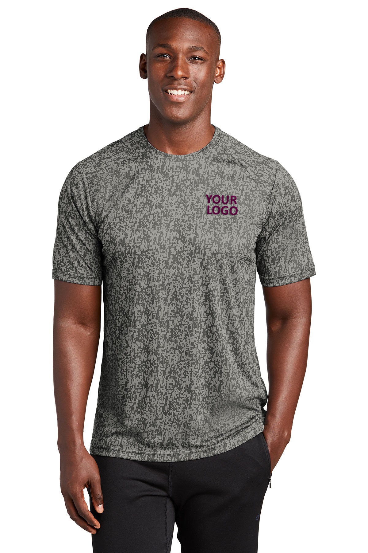 sport-tek digi camo tee st460 grey concrete