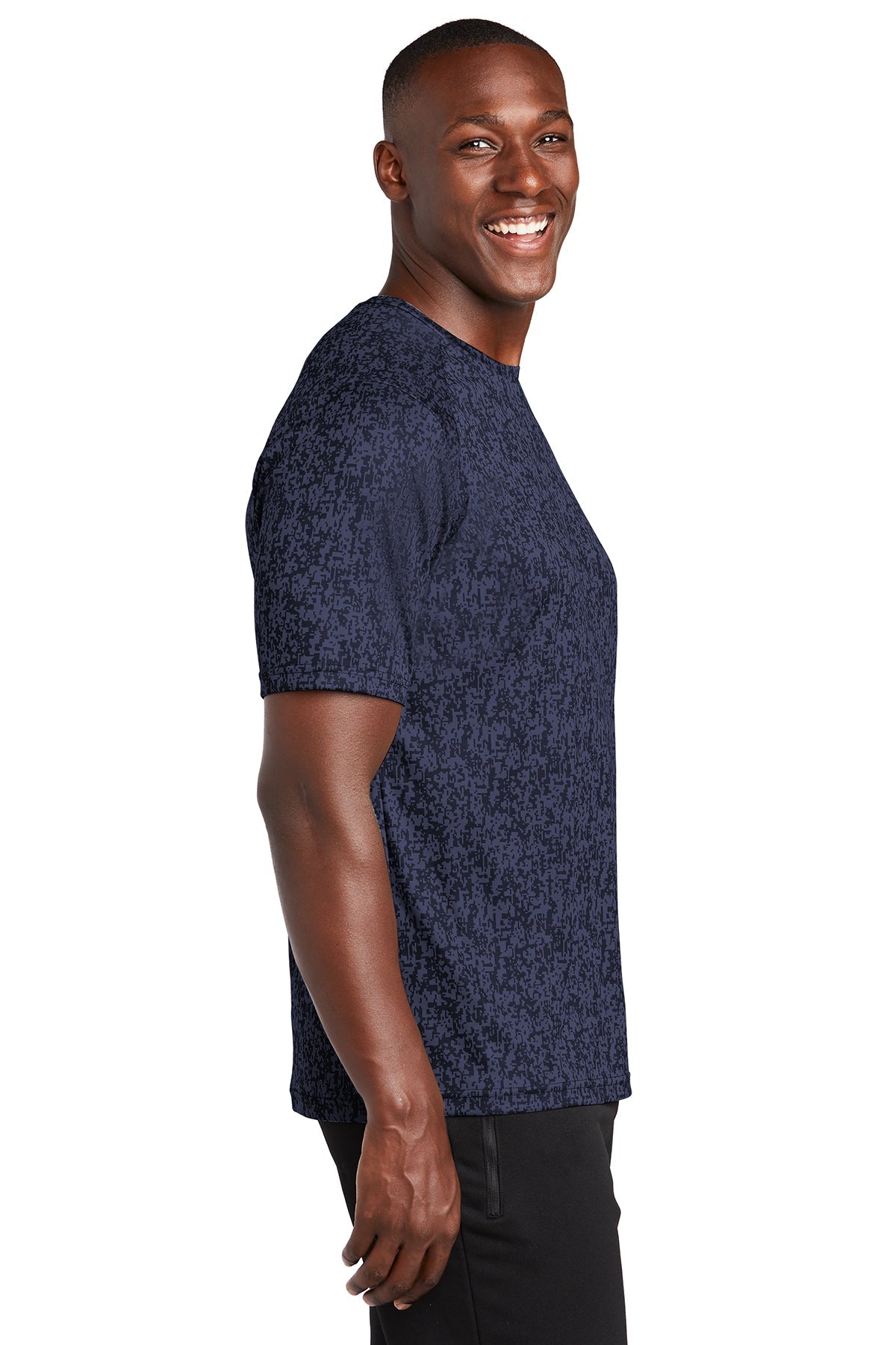 sport-tek digi camo tee st460 true navy