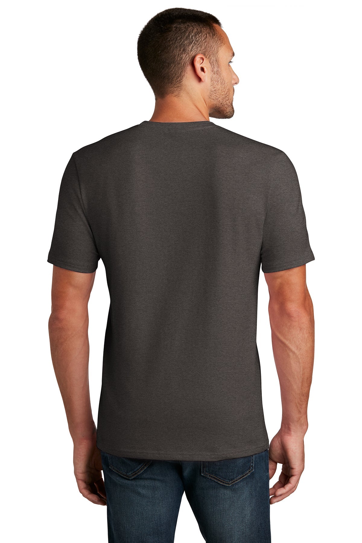 district flex tee dt7500 heathered charcoal