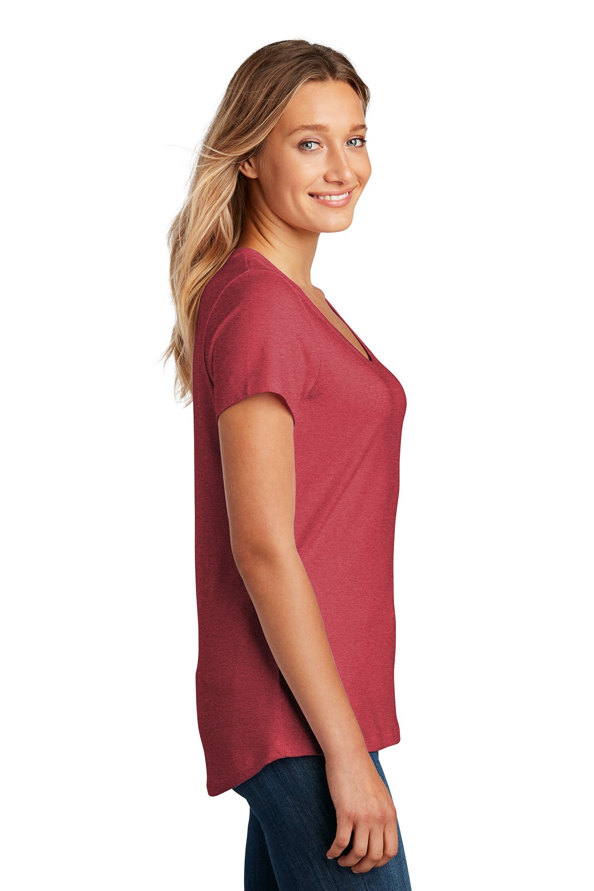 district women flex scoop neck tee dt7501 heathered red