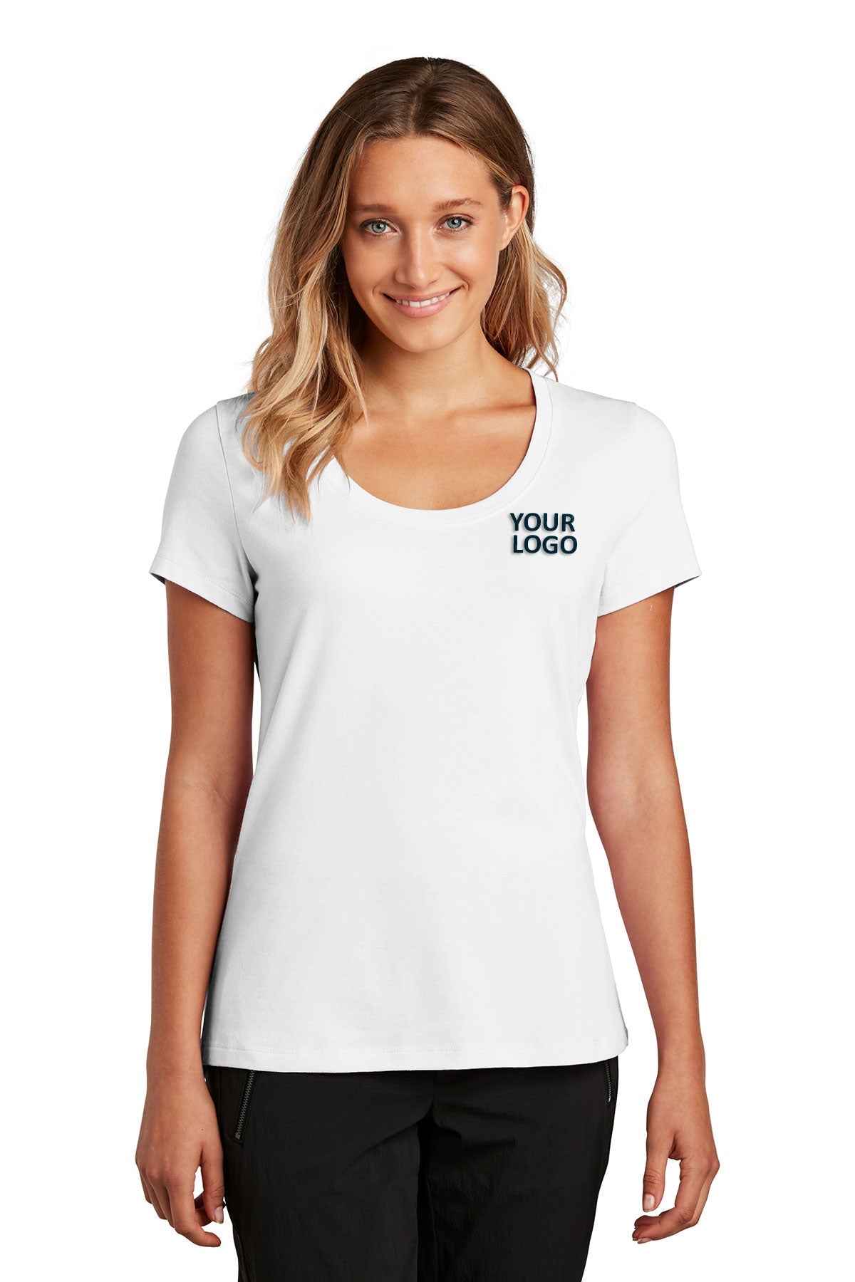 district women flex scoop neck tee dt7501 white